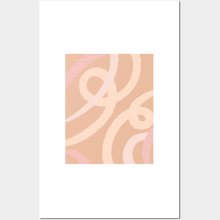 Abstract Lines_peach, blush, coral palette 1 Posters and Art